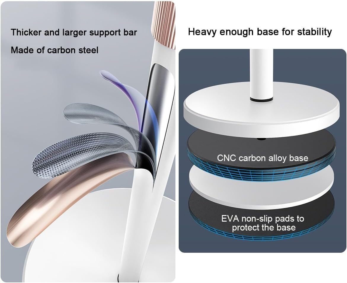 Support ergonomique réglable pour ordinateur portable avec base ronde stable pour bureau ou bureau à domicile