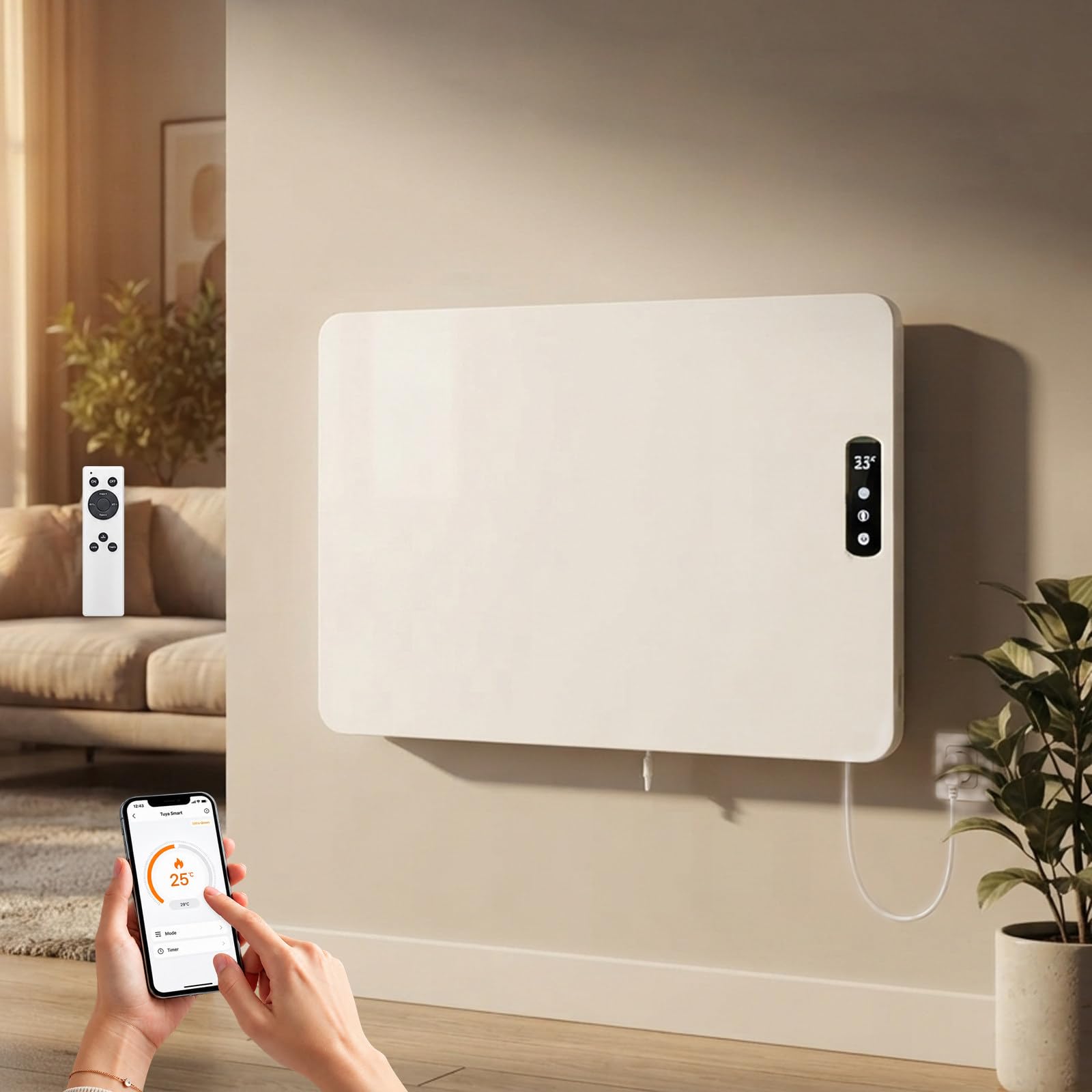 Radiatore Elettrico con Telecomando con Alette in Alluminio A-400