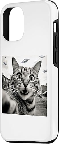 Miniatura 5 de Funda para iPhone 15 Pro Max Cat Funny Alien UFO Selfie Surprised