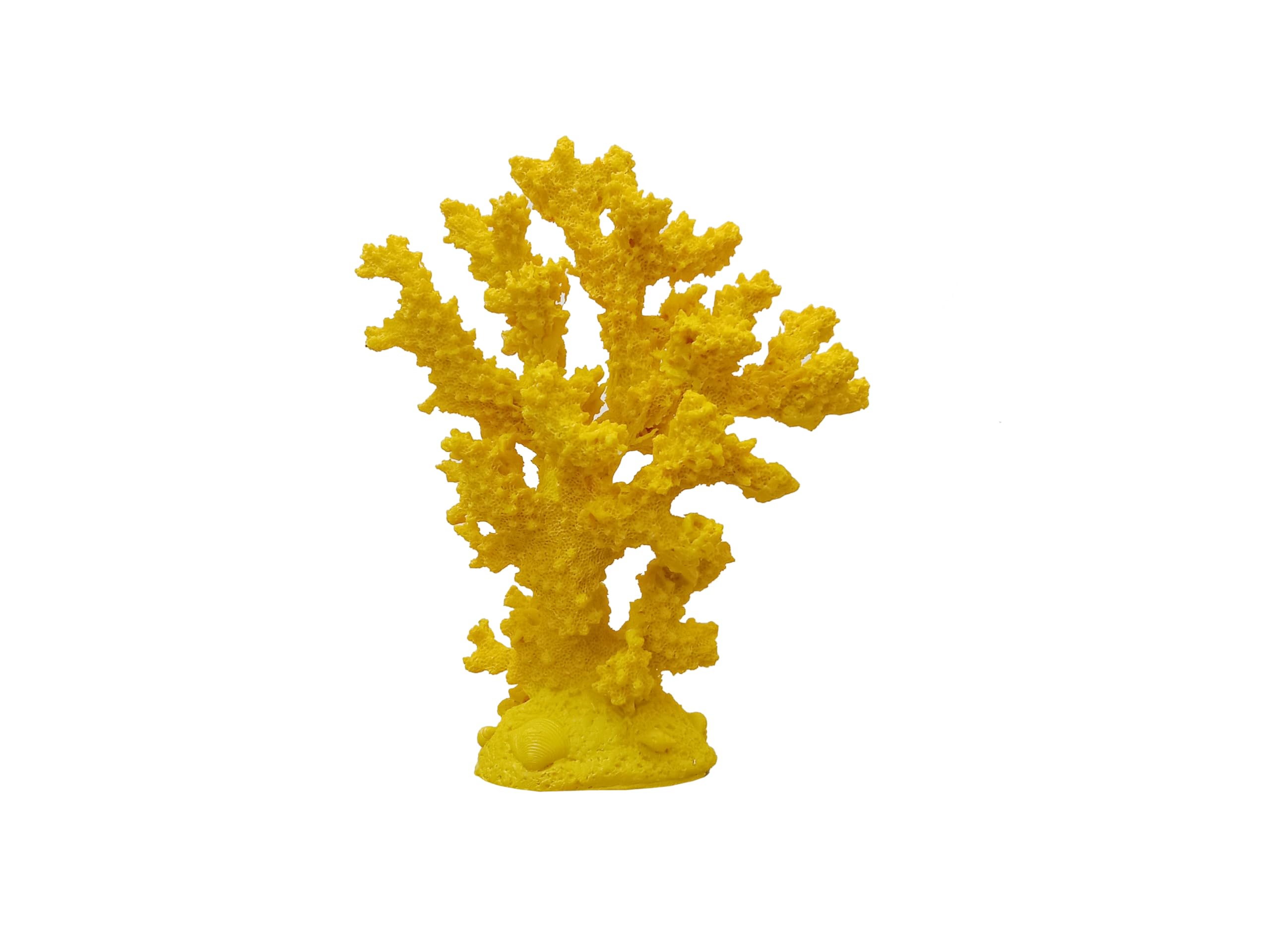 FAB D'COR Fish Tank Plant Resin Coral Decor Artificial Coral Aquarium Coral Home Landscape Coral Decor, Resin Coral Tree (3 Design) (Yellow, 6.5sx4.5x18 cm)
