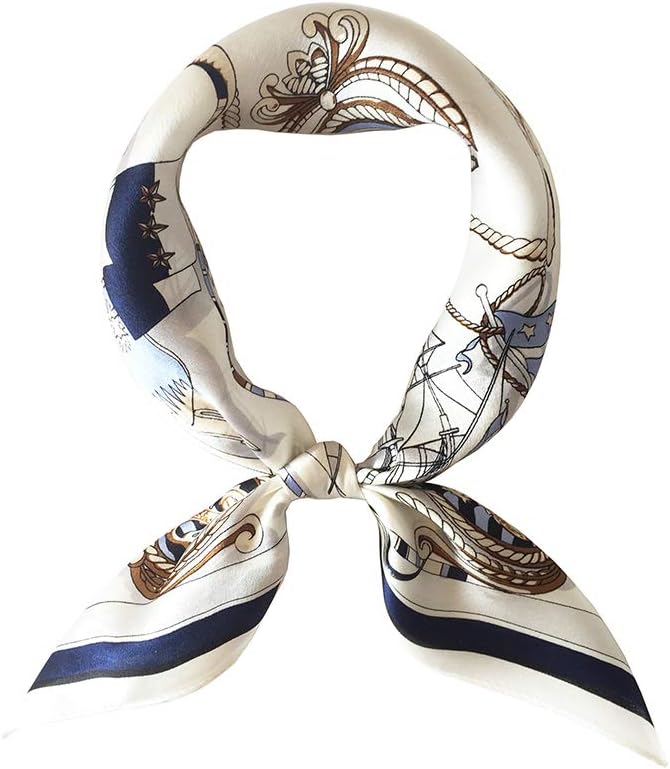 FONYVE 100% Mulberry Silk Scarfs for Women-Lightweight Square Satin Head Scarf-Small Silk Hair Scarf for Sleeping 21"x21"