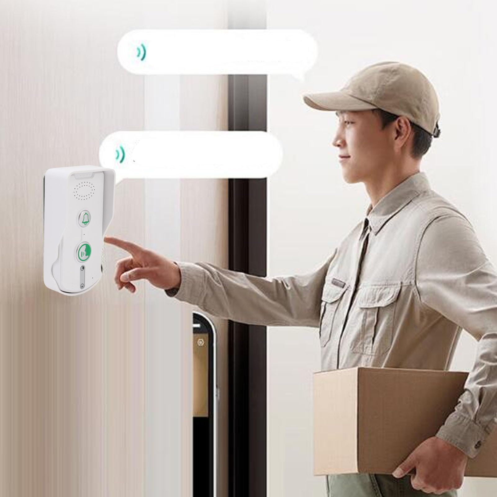 Jectse de Intercomunicador de Interiores Al Aire Libre de Intercomunicador de 2 Vías de Intercomunicador de 1640 Pies con 5 Niveles de Volumen, IP54 Impermeable, Batería de 1000 MAh,