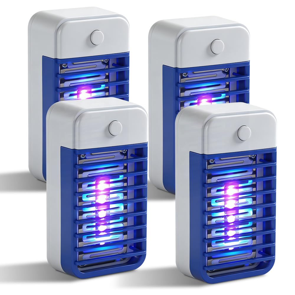 Bug Zapper Indoor, SGZIOO 4 Pack Fly Zapper Plug In, Electric Fly Zapper Plug In, Mosquito Killer Lamp, Electric Mosquito Zappers, Mosquitoes Killers for the Home, Living Room, Kitchen, Bedroom