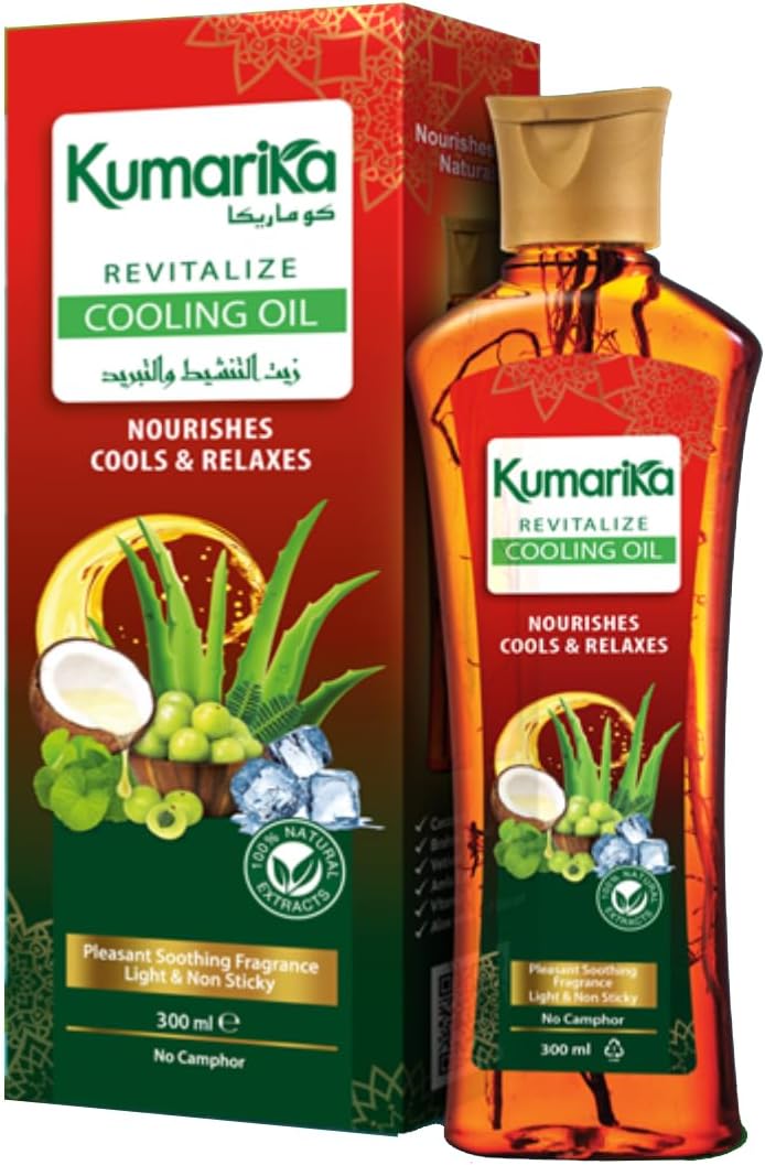Kumarika Revitalize Cooling Oil 200ml: Noursishes, relaxes and cools with 100% Natural extracts, message and remove the stress with cooling relaxation