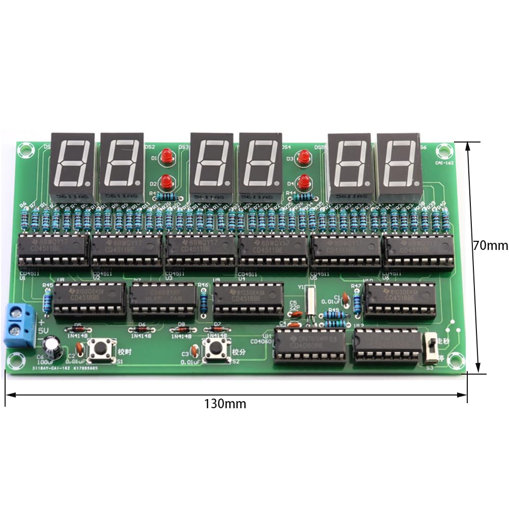 DIY Elektronische Uhr kit 6 bit Digital Schaltung Uhr Löten kit Geschicklichkeit Wettbewerb Trainingsmaterialien für Erwachsene