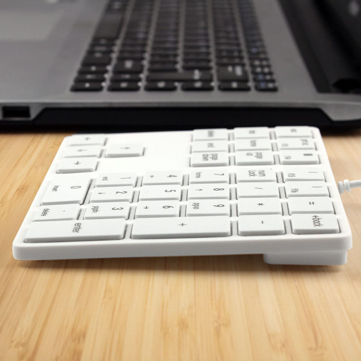 Qisan Numeric Keypad Wired Numpad 34 Keys Portable Keyboard USB External Mini Slim Keyboard Magicforce For Financial Cashier Protections - White Qisan Numeric Keypad Wired Numpad 34 Keys Portable Keyboard USB External Mini Slim Keyboard Magicforce For Financial Cashier Protections - White