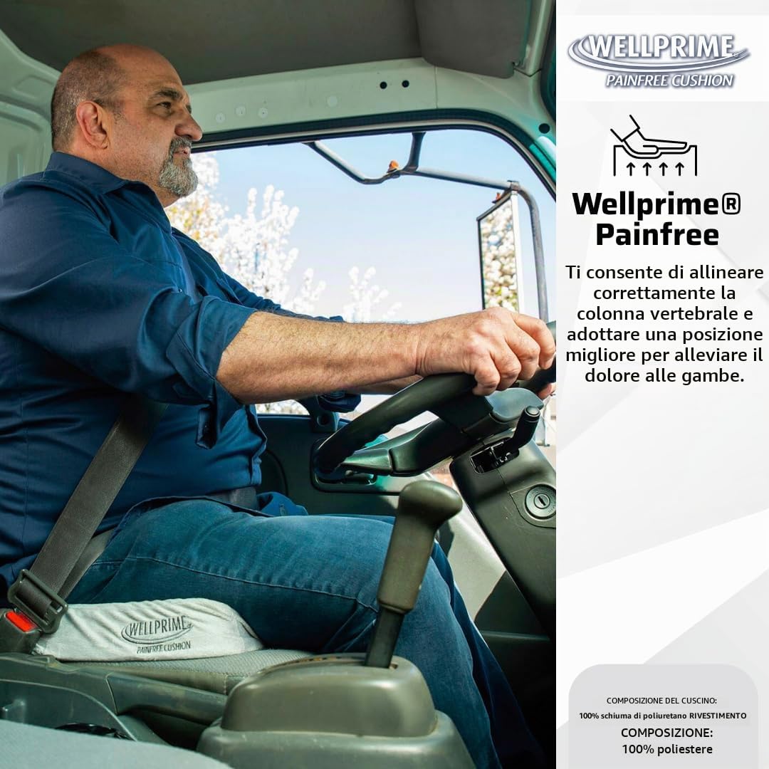 Wellprime Painfree Cushion, Cuscino ortopedico con diversi gradi di durezza, riduce la pressione sul coccige, problemi alla prostata, favorisce la circolazione sanguigna e alleggerisce il coccige (2)