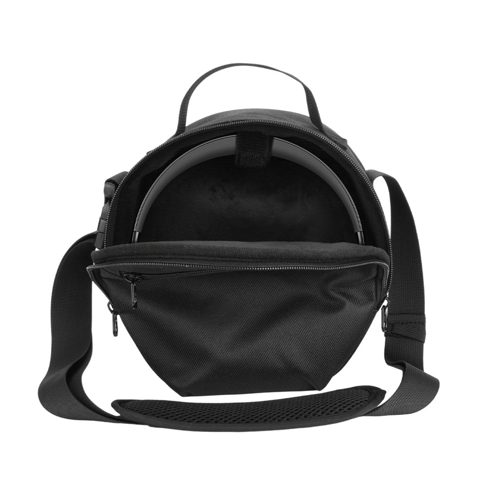 Étui de transport pour écouteurs avec poche zippée pour câble de charge et accessoires Noir