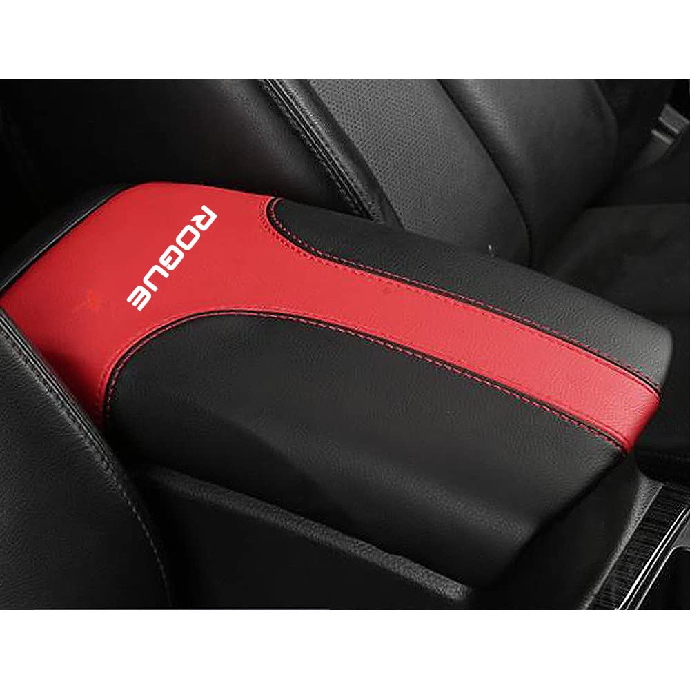 Black Leather Center Armrest Console Cover Skin For Nissan X-Trail Rogue 14-20