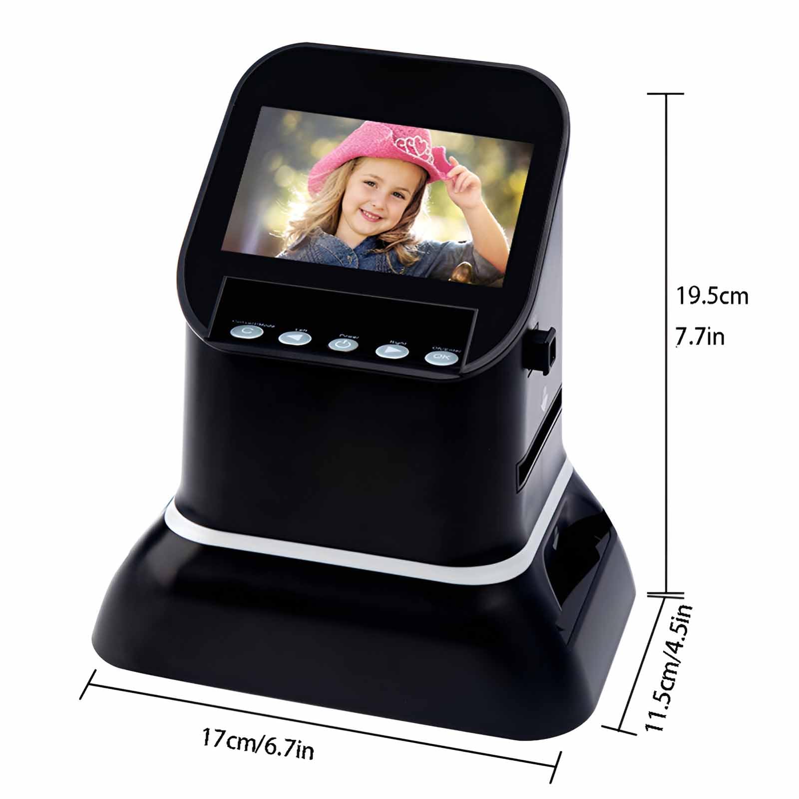 Escáner digital de película y diapositivas, convertidor negativo de alta resolución de 22 MP con pantalla LCD de 4.3 pulgadas para microfilm 120 127 de 35 mm a conversión de fotos JPEG
