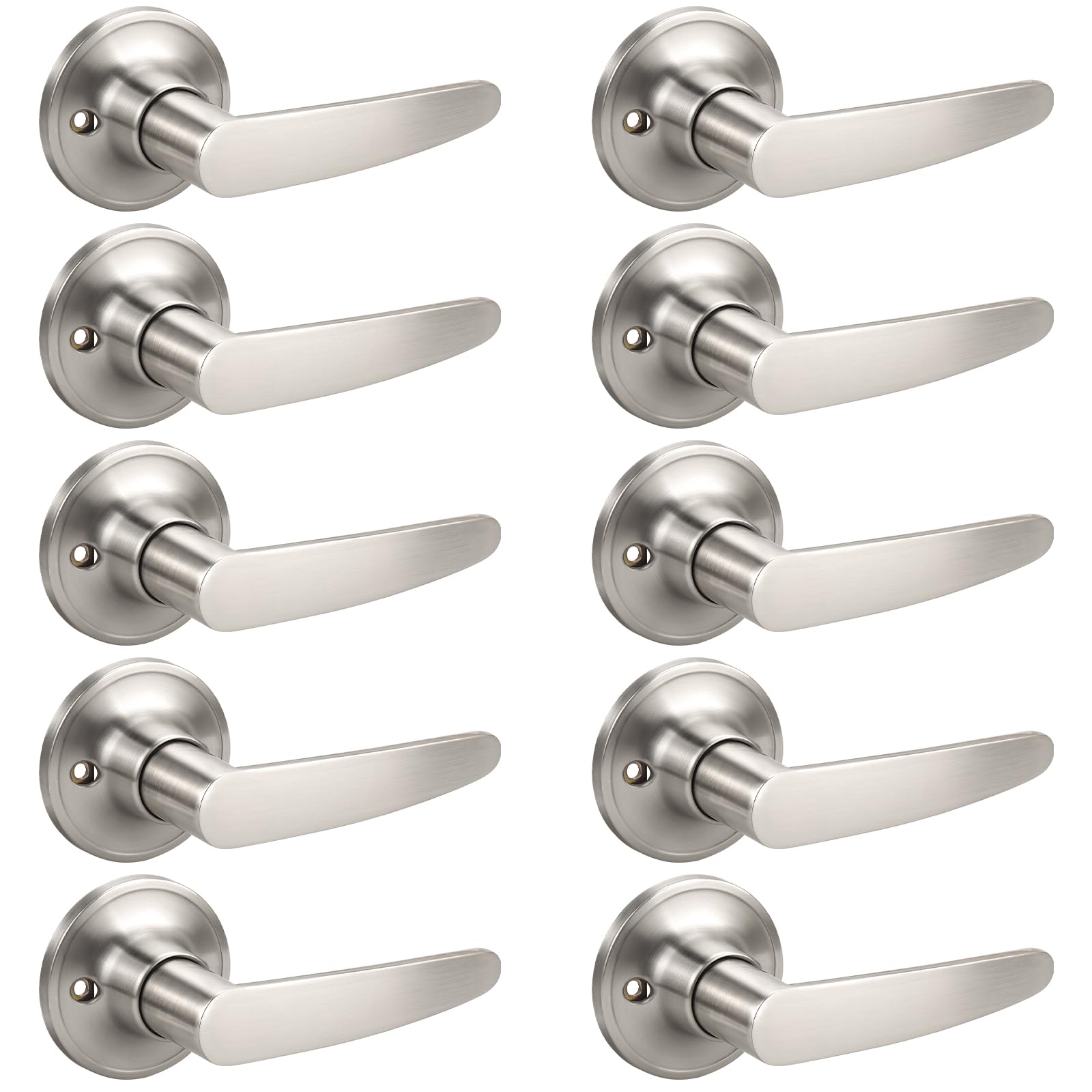 Satin Nickel Door Handles with Lock - Privacy & Security -23