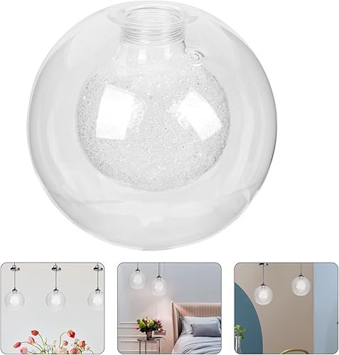 Miniatura 5 de Pantalla de globo de vidrio soplado a mano con forma de esfera de vidrio soplado a mano, cubierta de lámpara redonda, reemplazo para lámpara de