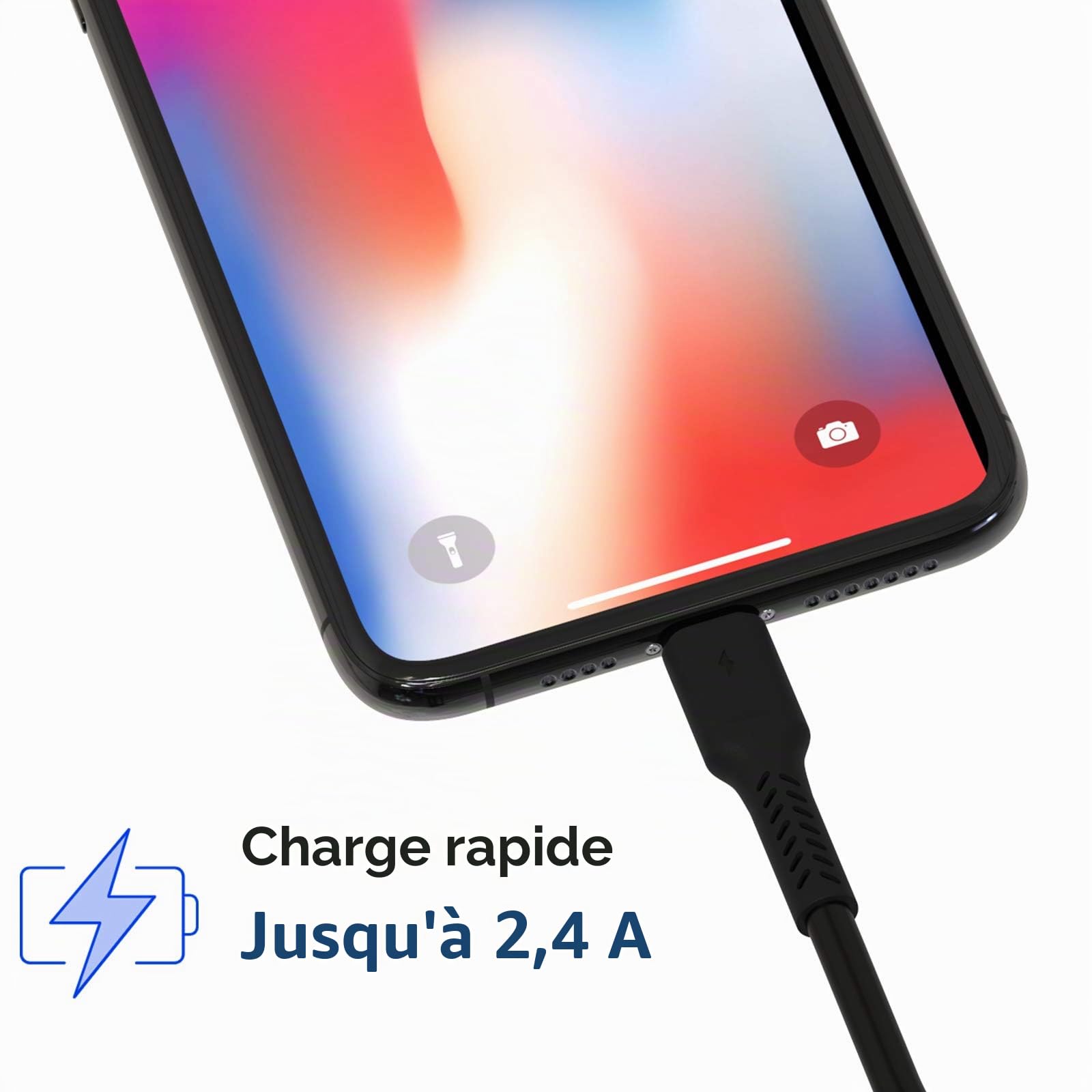 Câble iPhone Chargeur Court 20cm [Certifié MFi] Lot de 5 Câble Lightning vers USB 0.2m Charge Rapide pour iPhone 11, 11 Pro, X, XS, XR, 8, 8 Plus, 7, 7 Plus, 6s, 6s Plus, 6, 6 Plus - Noir