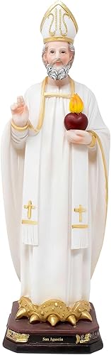 DVDMATINEMOVIES - Estatua religiosa de resina de San Augstin, varios tamaños, estatua religiosa de San Agustín, decoración del hogar, eventos,