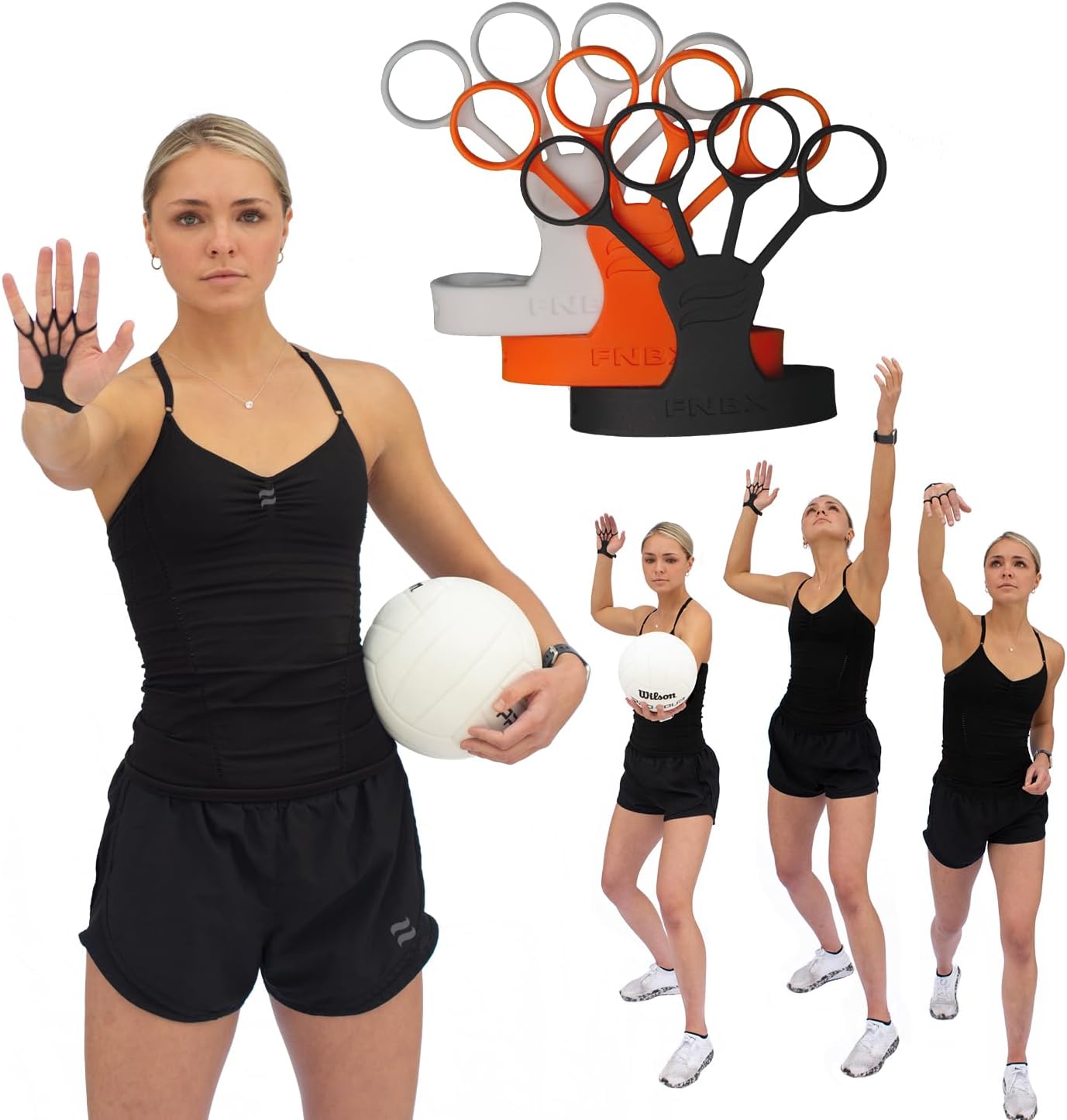 Spike Glove - Volleyball Training Aid - Great for Improving Power, Accuracy and Topspin on Serves and Spikes - Stretchy Silicone Glove Trains Aggressive Wrist Flick and Downward Finger position 3 pack
