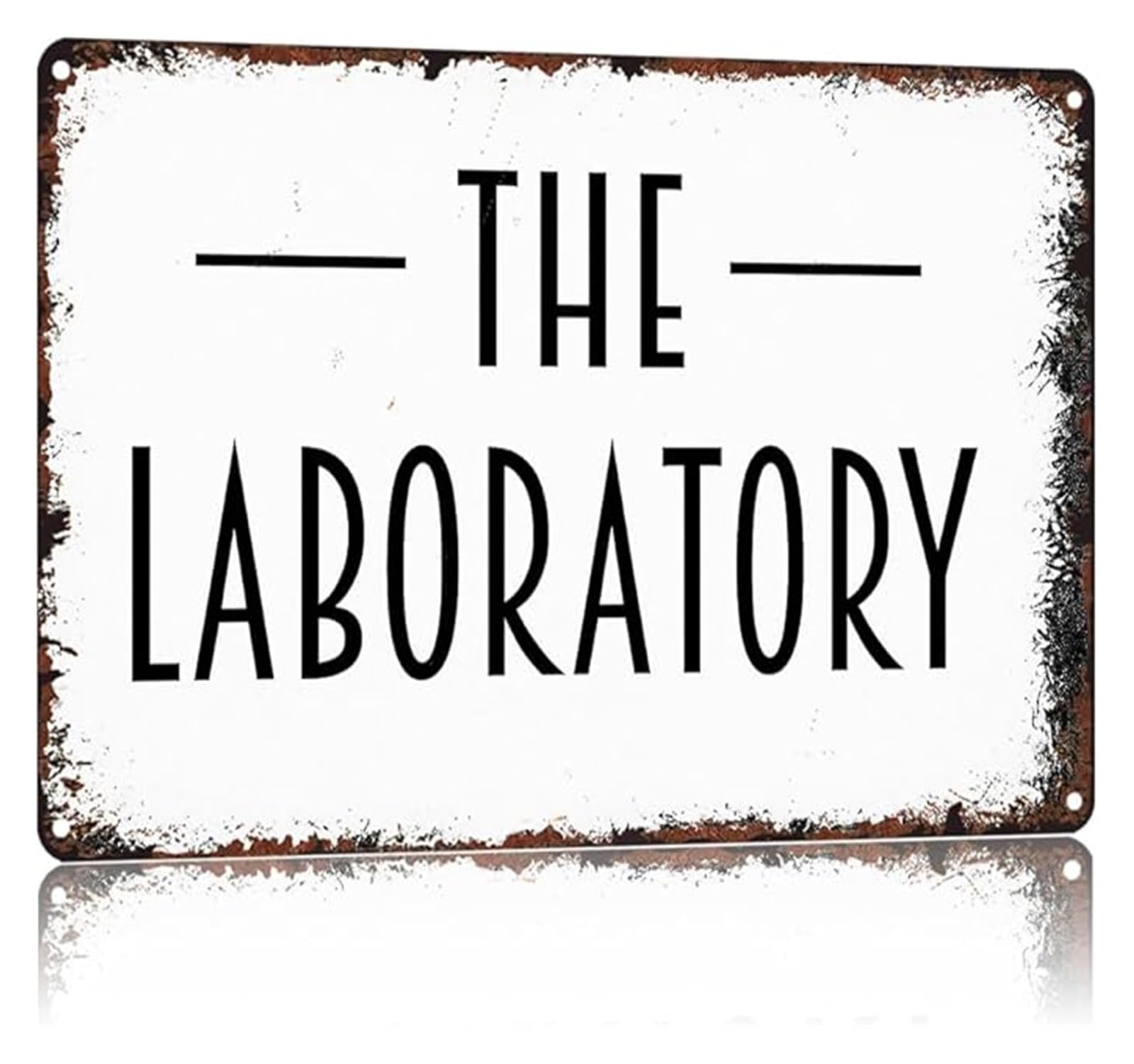 PKNVKZIDK Geek Humor Sign The Laboratory Vintage Metal Tin Sign for Man Cave Wall Decor Office Game Room Gift Idea 8 X 12 in