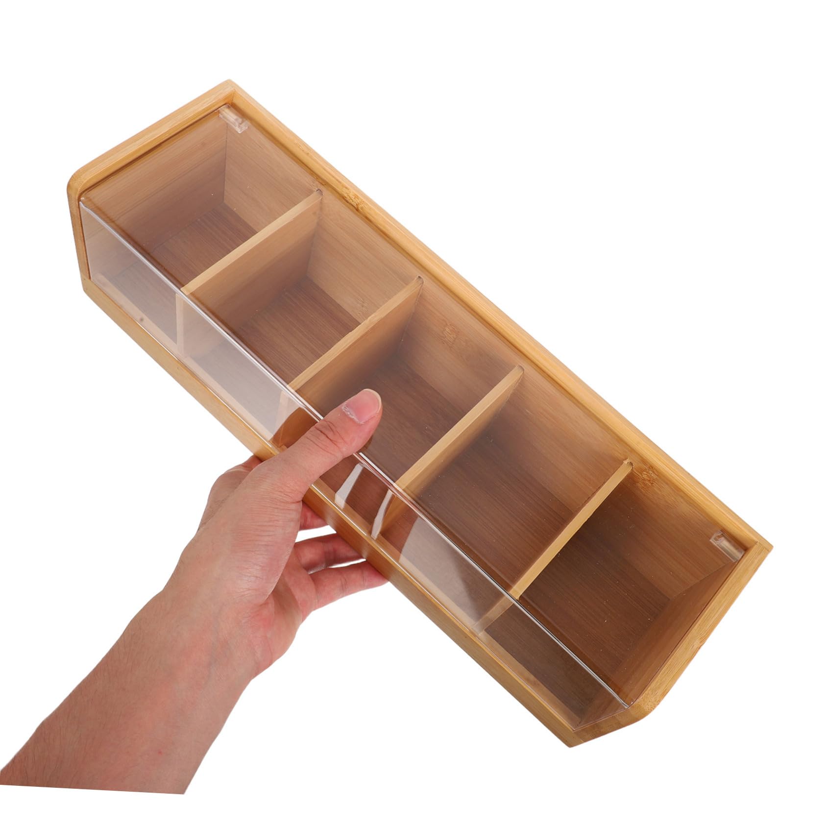 Ciieeo Teebeutelbox Unterteilt mit Deckel Aufbewahrungsbehälter für Teebeutel Gewürze und Zutaten Praktisch für Küche oder Teestation Sauber und Organisiert