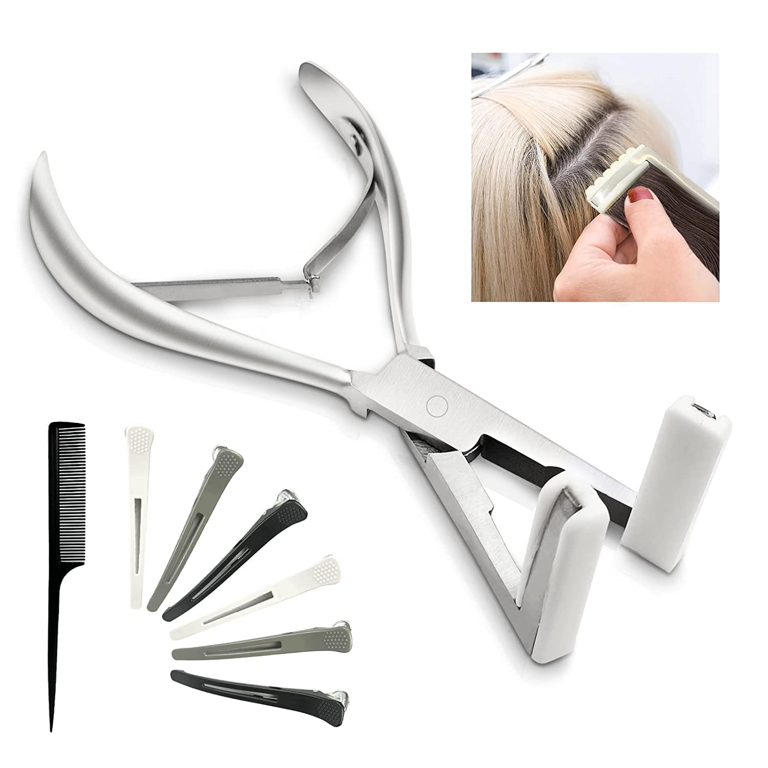Professional Hair Extensions Tools Kit Tape in Hair Extensions Pliers Human Hair