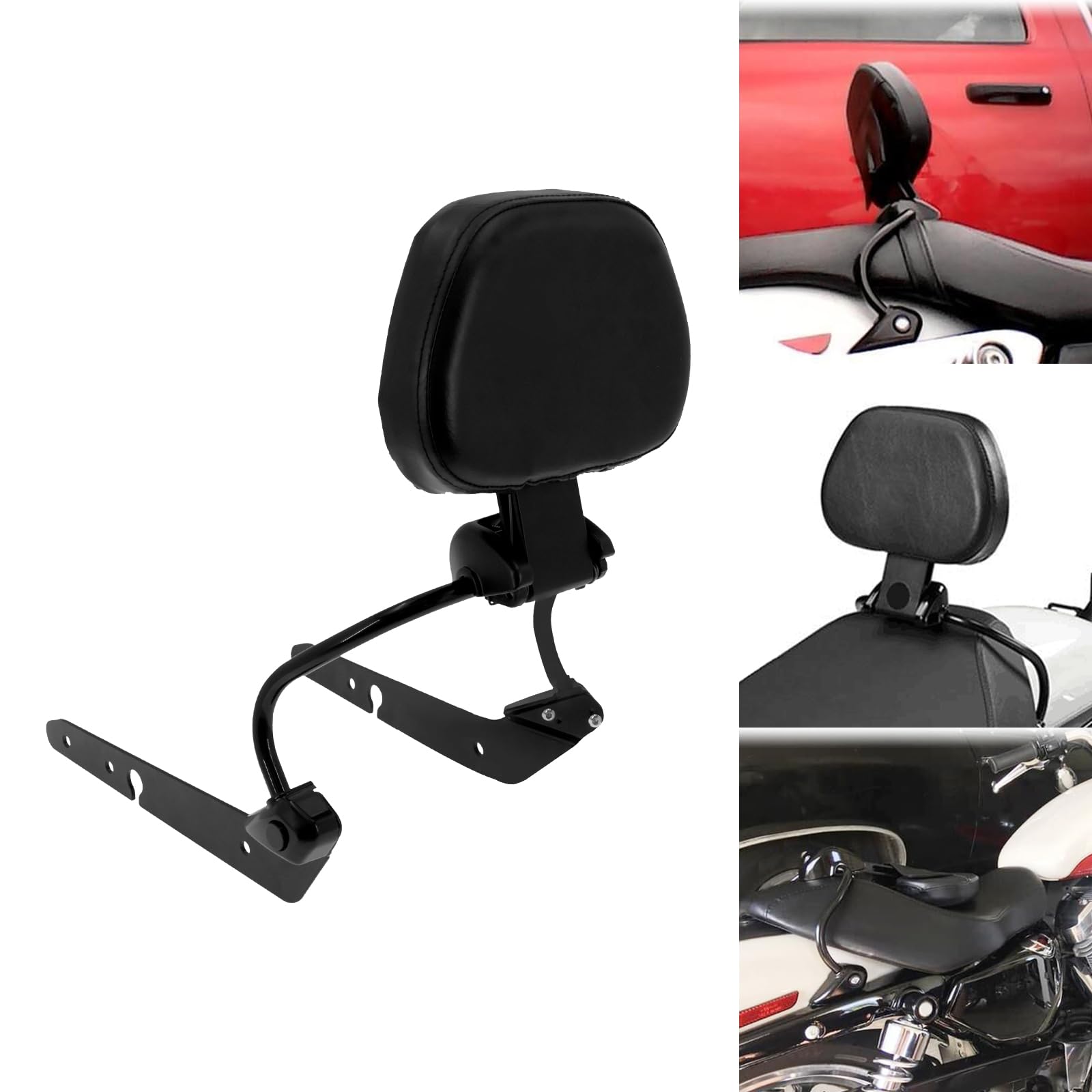 CARGLETRUEDriver Sissy Bar Motorcycle Detachable Rider Backrest Quick-Release Backrest Compatible with Harley Sportster XL 883 1200 2004-2022