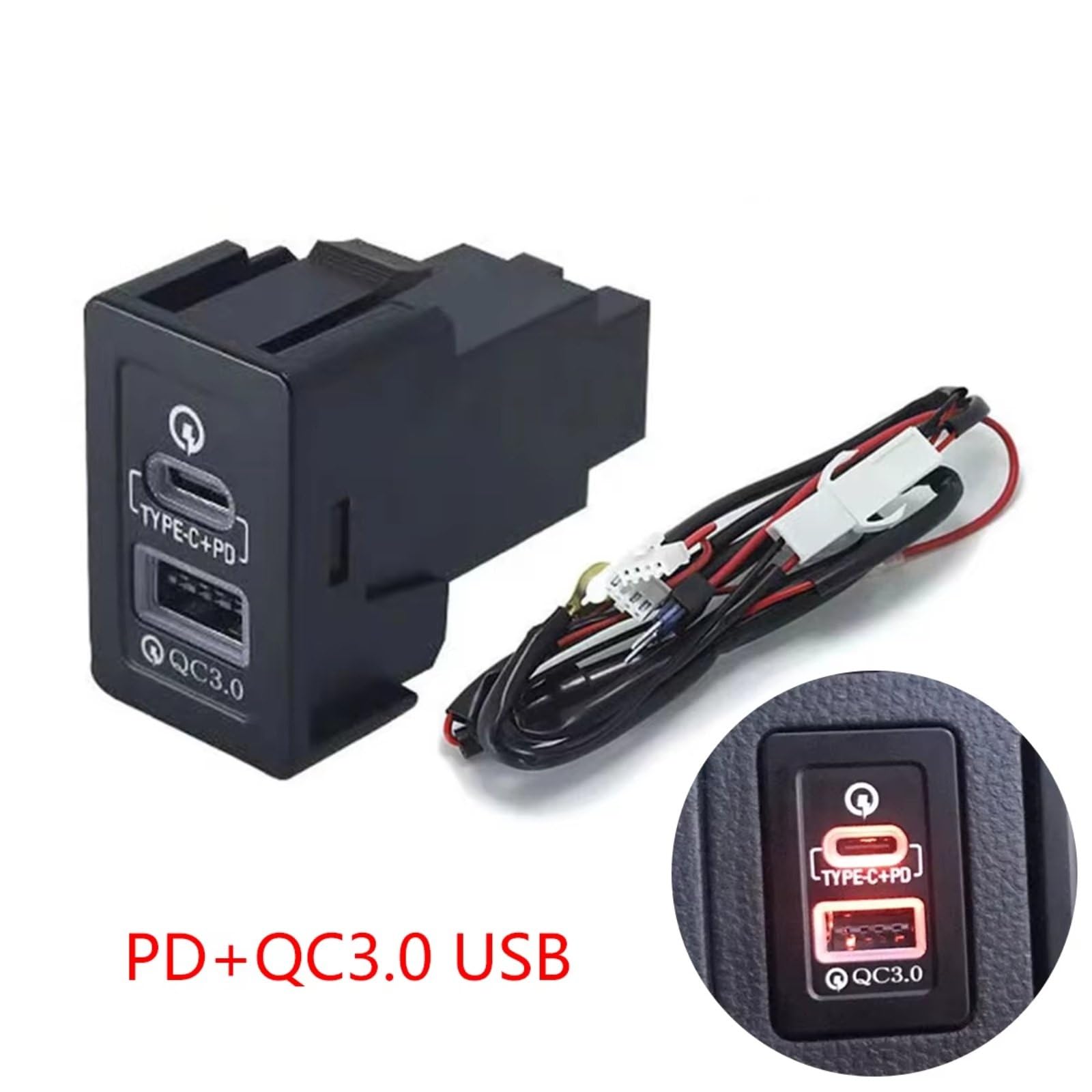 Prise USB Console Compatible Avec Suzuki Pour SX4 Pour Swift Pour Vitara Voiture Chargeur Rapide Pour Type C PD QC3.0 Interface Interface USB AUX voiture