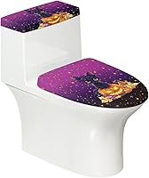 Vista 22 de Juego de decoración de baño de 2 piezas con diseño de muñeco de nieve de Navidad, cubierta de tanque para asiento de inodoro