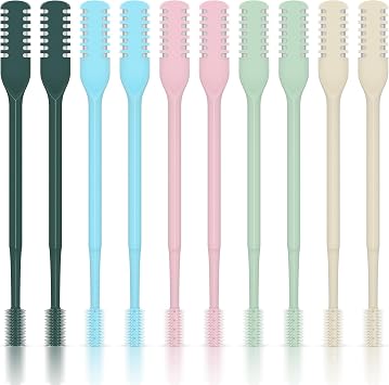 10 Pcs Nasal Hair Cutter, 2-in-1 Double Sided Nose Hair Trimmer, 360 Rotating Manual Nose Hair Trimmer for Men and Women, Portable Professional Nasal Remover for Home Travel Essentials