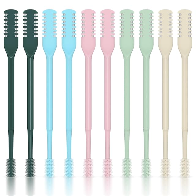 10 Pcs Nasal Hair Cutter 2-in-1 Double Sided Nose Hair Trimmer 360 Rotating Manual Nose Hair Trimmer for