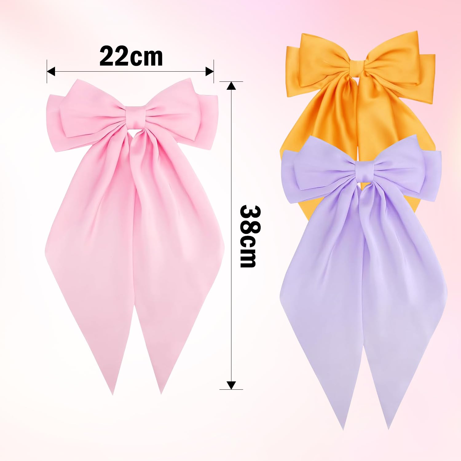 Asaisimg 3 Pcs Big Bow Hair Clips Set - Image 2