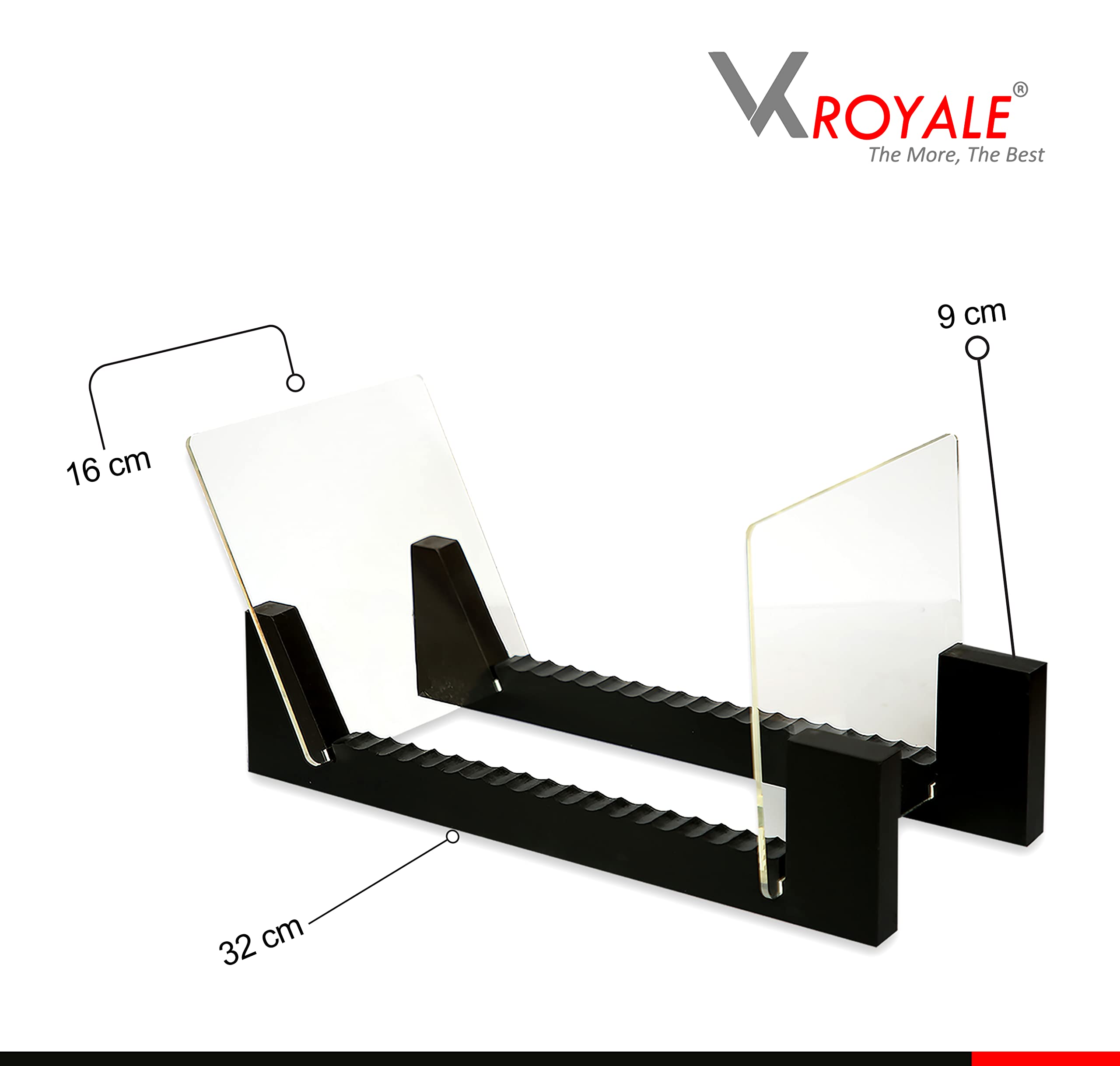 Stojak na płyty winylowe, 17,8 cm, 30 cm, pomieści do 25 i 50 płyt LP, drewniany stojak z krystalicznie czystymi akrylowymi końcówkami, uchwyty na płyty winylowe, czarno-sosnowe (czarny, 50