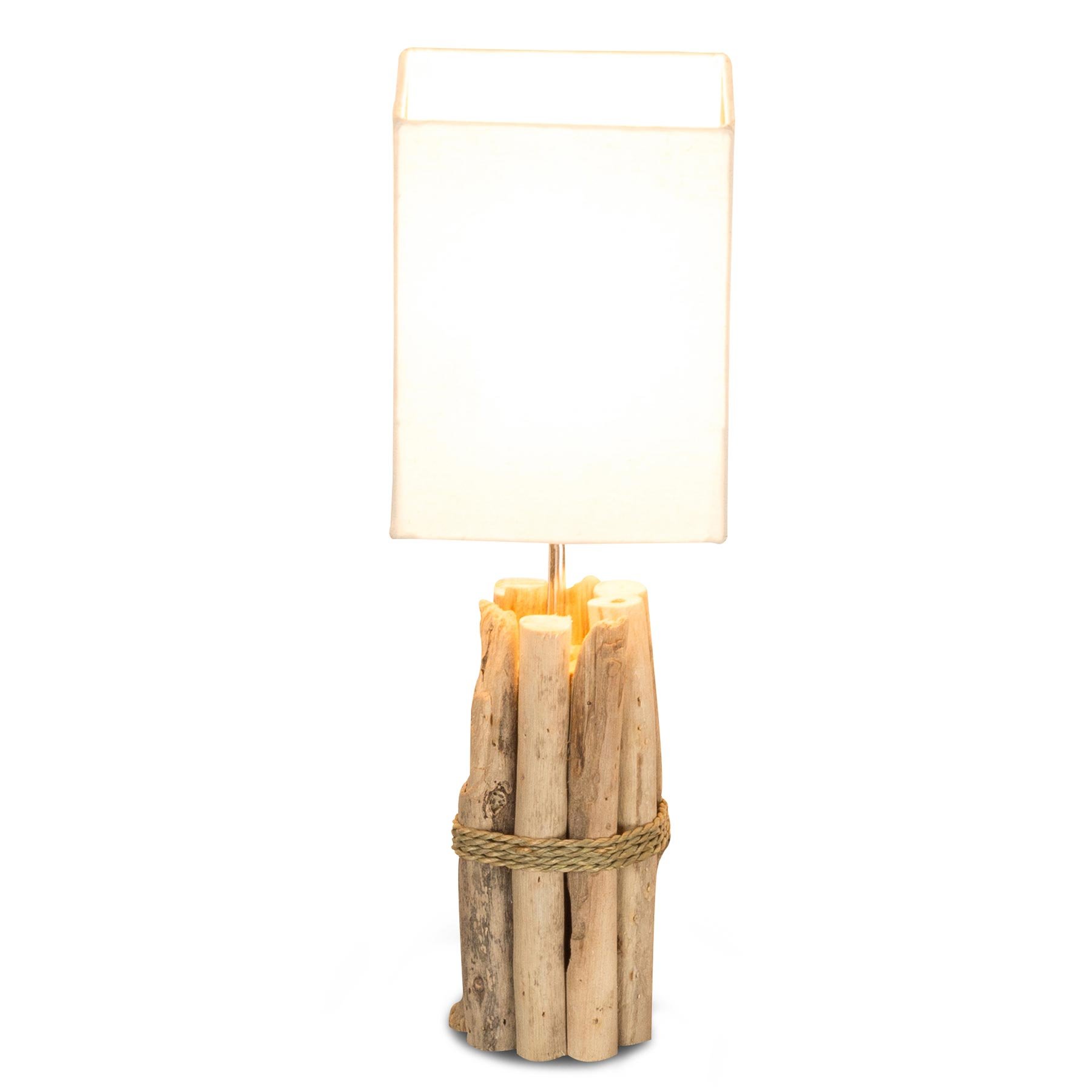 levandeo Tischlampe Treibholz B x H x T 17x50x17cm Holz Braun Beige Unikat Tischleuchte Design