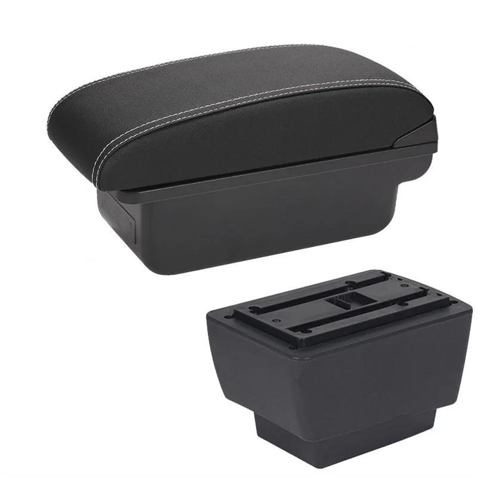 NMJLQW Storage Rack Car Center Console Storage Box Multifunctional Armrest Storage Box Interior Accessories For Fabia 3 III 2015-2021(C3 Black white NOUSB)