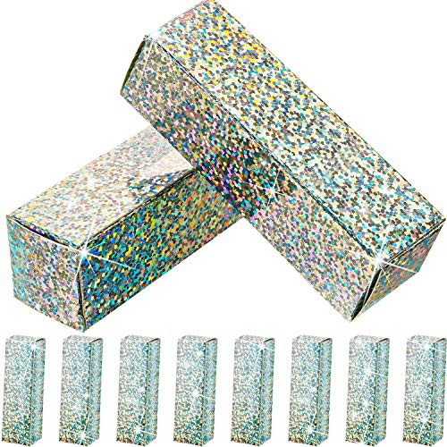 80 Pieces Lipstick Boxes 3.4 x 1 x 1 inch/ 8.5 x 2.5 x 2.5 cm, Lip Gloss Boxes Packaging Wrapping Box Silver Packaging Kraft Paper Oil Bottle Packaging Box Sample Lipstick Paper Box