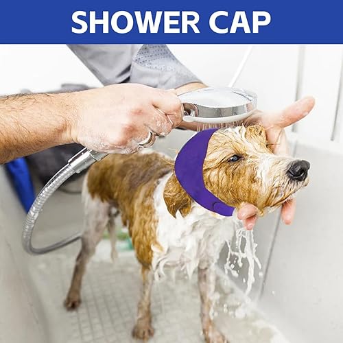 Miniatura 4 de Tapones para gorro de natación para perro, 2 unidades, impermeable, para todo tipo de clima, para bañarse en días lluviosos, natación, protector