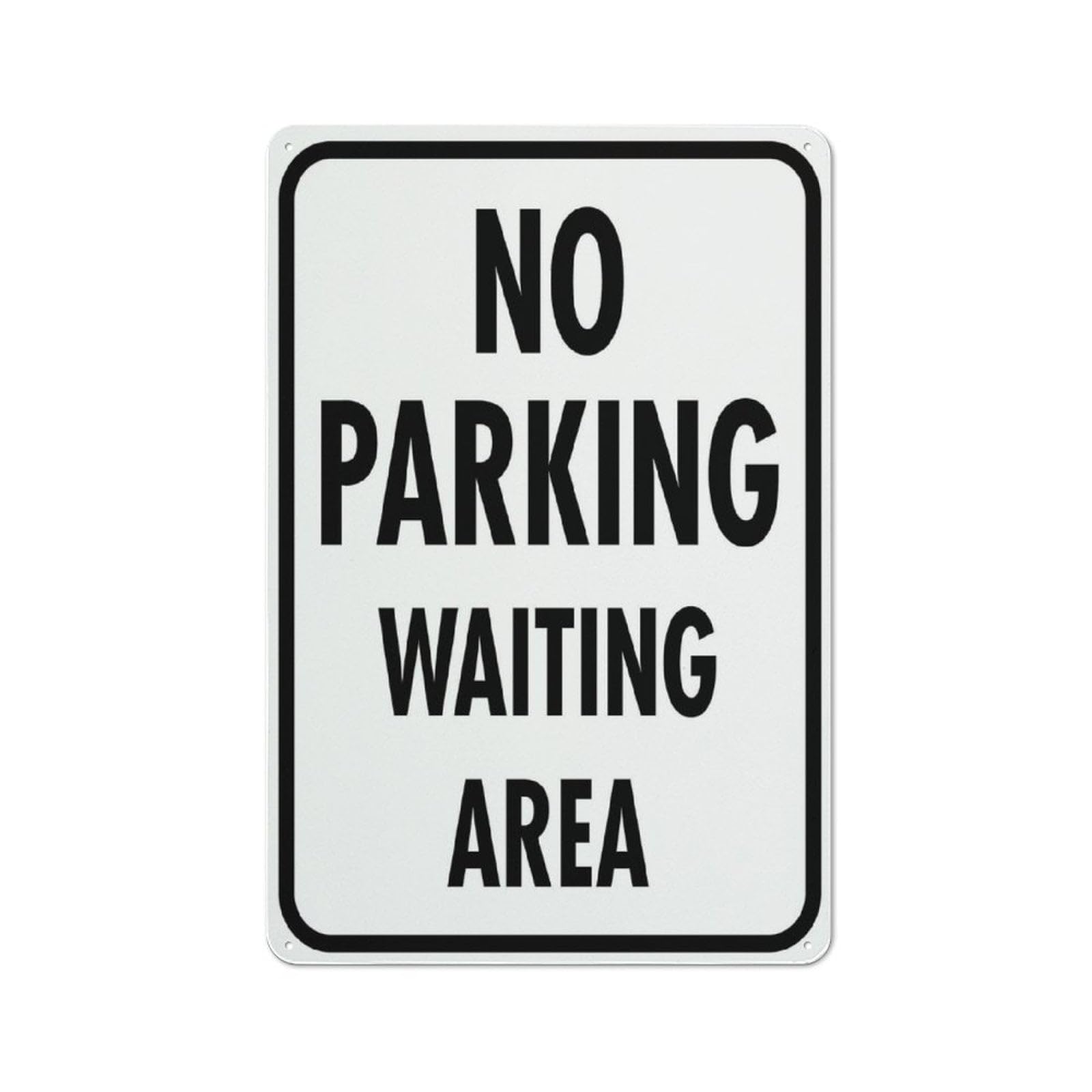 No Parking (Waiting Area) Sign, 8x12 Inch Rust-Free Aluminum with UV-Ink Printing, Durable & Weatherproof Outdoor Sign for Home