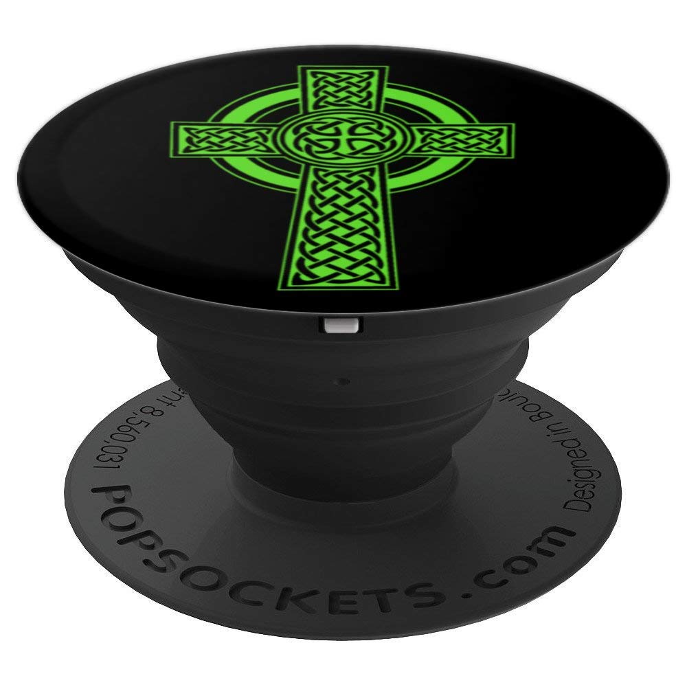Ireland Christian Green Irish Celtic Cross PopSockets PopGrip: Swappable Grip for Phones & Tablets