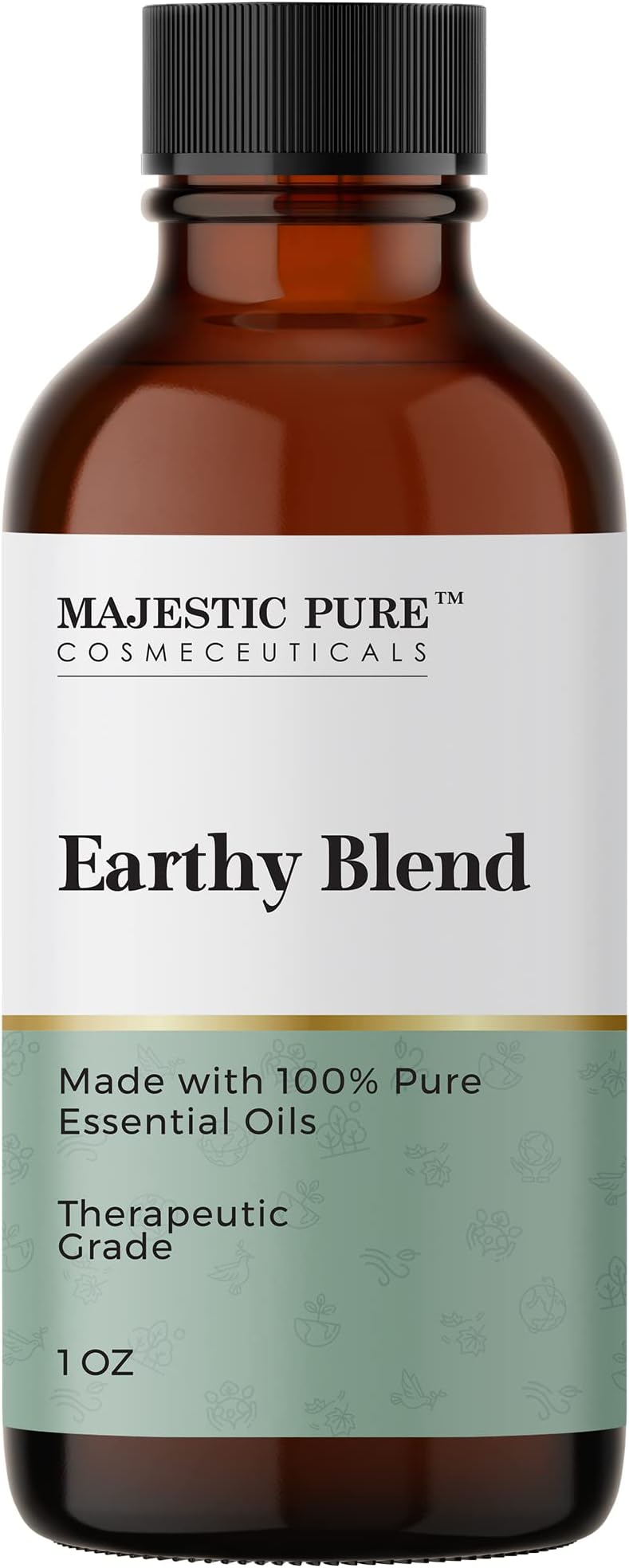 Majestic PureEarthy Essential Oil Blend | 100% Pure & Natural Premium Grade Blend for Peace of Mind | Cedarwood Himalaya, Orange, Patchouli, Tangerine | for Aromatherapy & Diffuser| 1oz