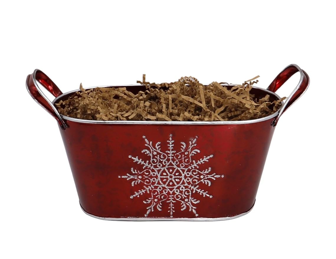 Gift Basket Village Christmas Elegance Gift Basket: Gourmet Wafers, Fudge, Popcorn, Pecan Candies, Cookies & Chocolates, Perfect Holiday Treat, 11x4x9”, 2.19 lbs