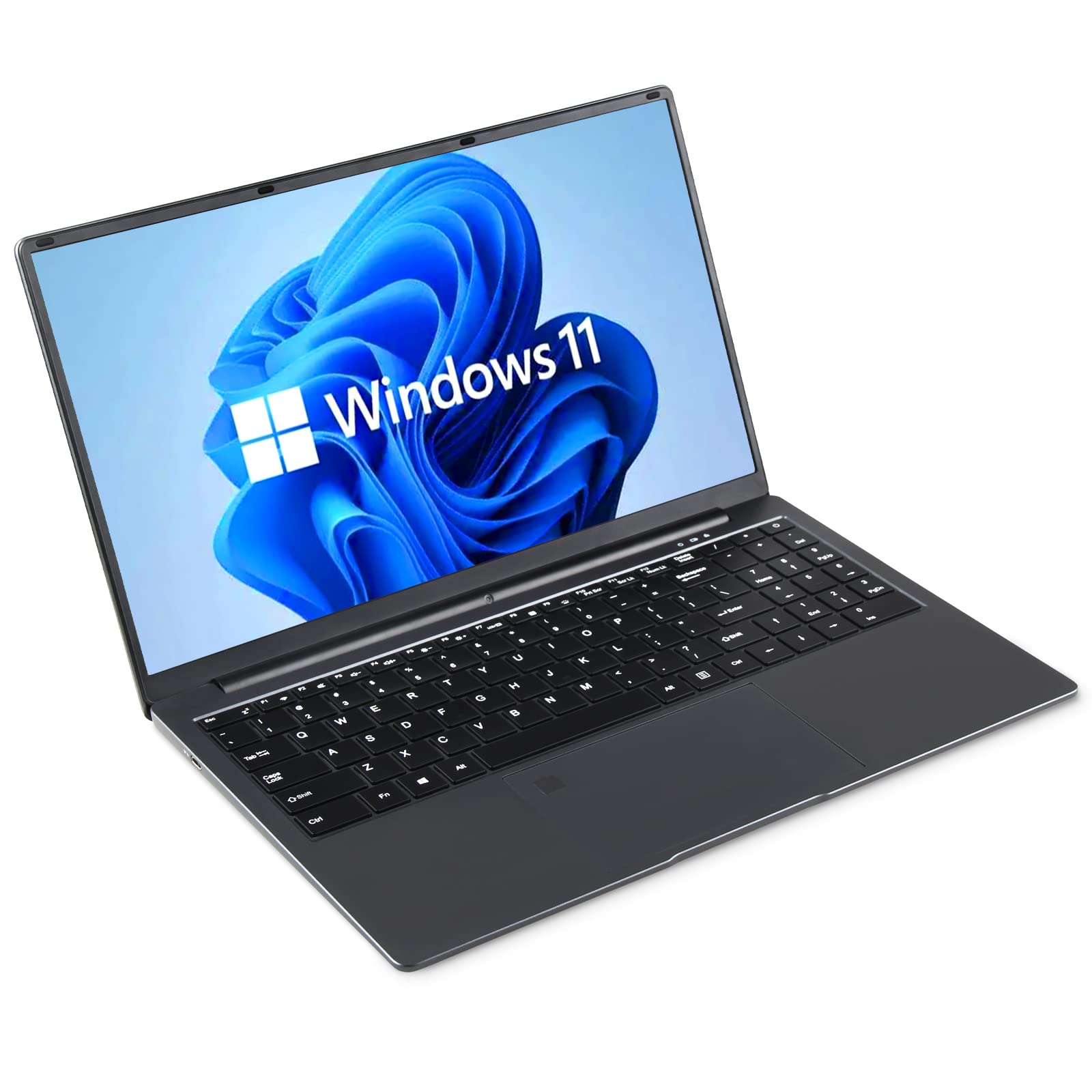 KOOSMILE Windows 11 Laptops, 15.6”FHD IPS Portable Monitor with Notebook PC, Second Extending Screen for Mobile Electronics, Intel Celeron N5095 Quad Cores Processor, 12G DDR4 Memory 512G SSD