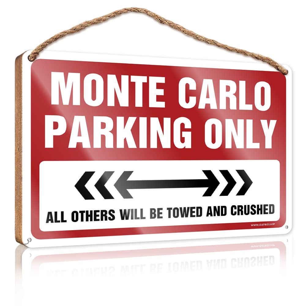 Door Signs Decorations Monte Carlo Parking Only Wooden Sign Summer Gifts Bathroom Decor Wall Art (Size : 15X28CM)
