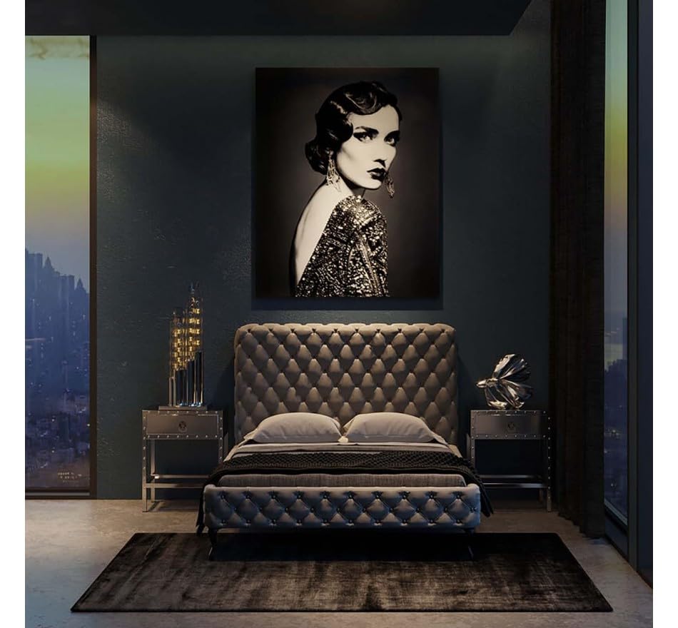 Kare Design Bett Desire Velvet, silbergrau, samt, gepolstert, Knopfheftung, Polsterbett, hohes Kopfteil, 180x200cm – Bild 3