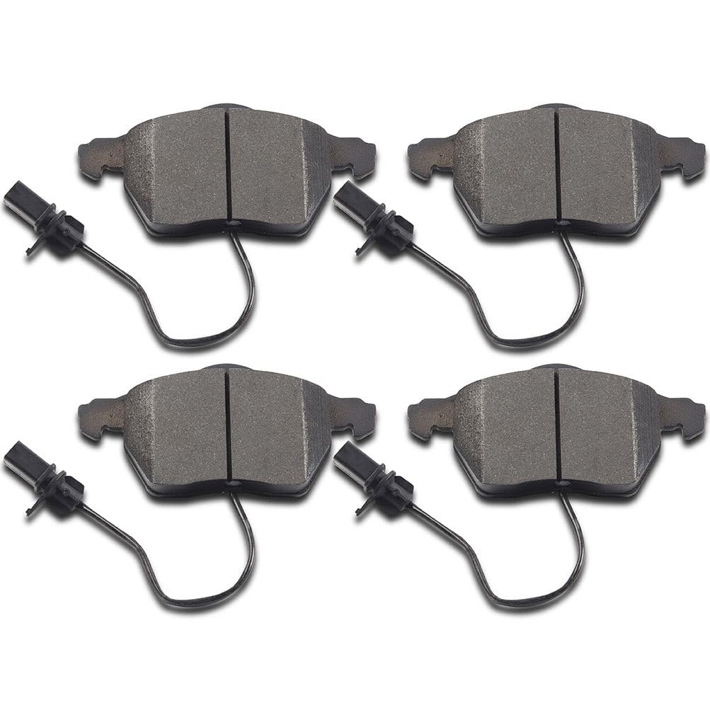 cciyu D840 Front Semi-Metallic Disc Brake Pads Kit For Audi A4 1999-2008,For Audi A4 Quattro 1999-2006,For Audi A6 1998-2004,For Audi A6 Quattro 1998-2004,For Volkswagen For Passat 1999-2005 4PCS