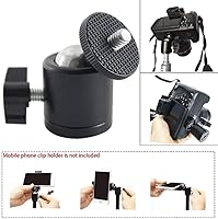 Vista 3 de EXMAX® Soporte para cámara de luz flash en forma de L de aleación de aluminio de metal con tornillo de 1/4 pulgadas + mini trípode de cabeza de bola