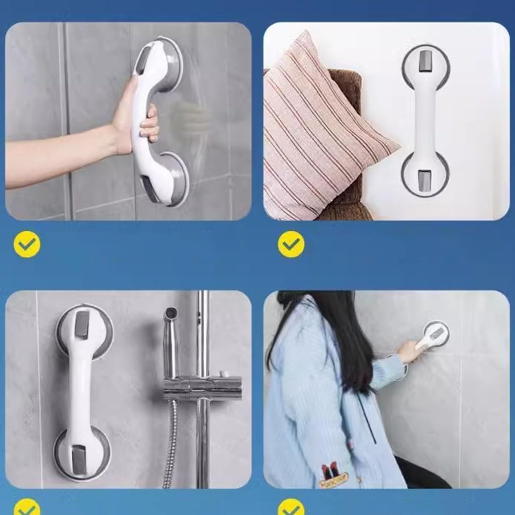 2 barras de agarre para ducha, con ventosa, pasamanos de seguridad para la prevención de lesiones, impermeable, extraíble, reutilizable, mango de bañera para personas mayores y ancianos