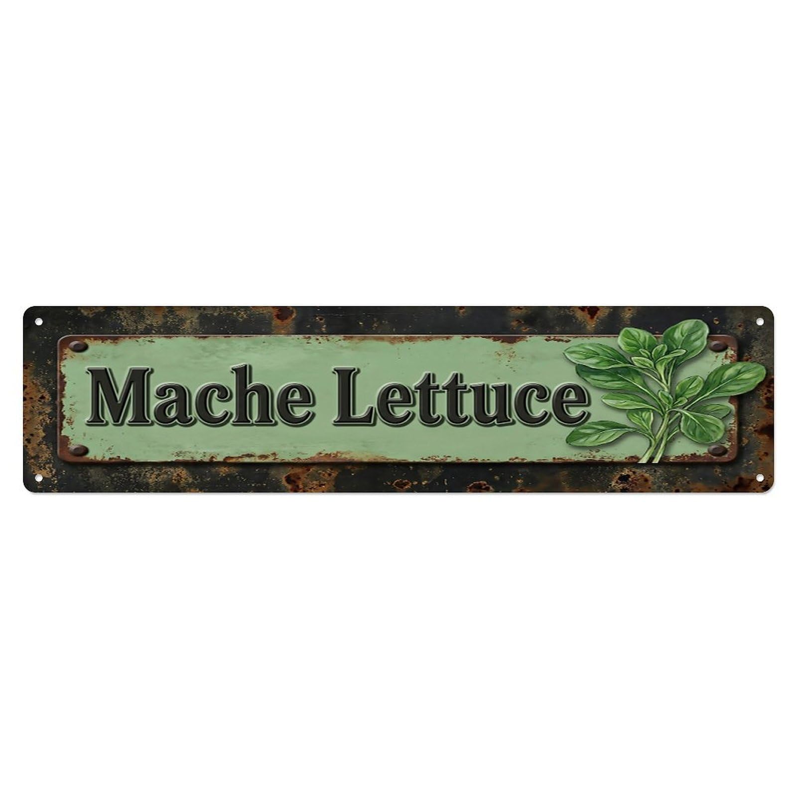 Vintage Mache Lettuce Delicate Farmhouse Metal Tin Sign