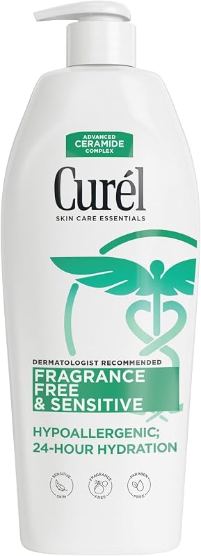 Fragrance Free Comforting Body Lotion, Body and Hand Moisturizer for Dry, Sensitive Skin, 13 Ounce, with Advanced Ceramide Complex, Repairs Moisture Barrier | Non-Greasy Formula, Ceramide Moisturizer, Relieves Itchy Irritated Skin, Fragrance Free, Sensitive Skin Safe