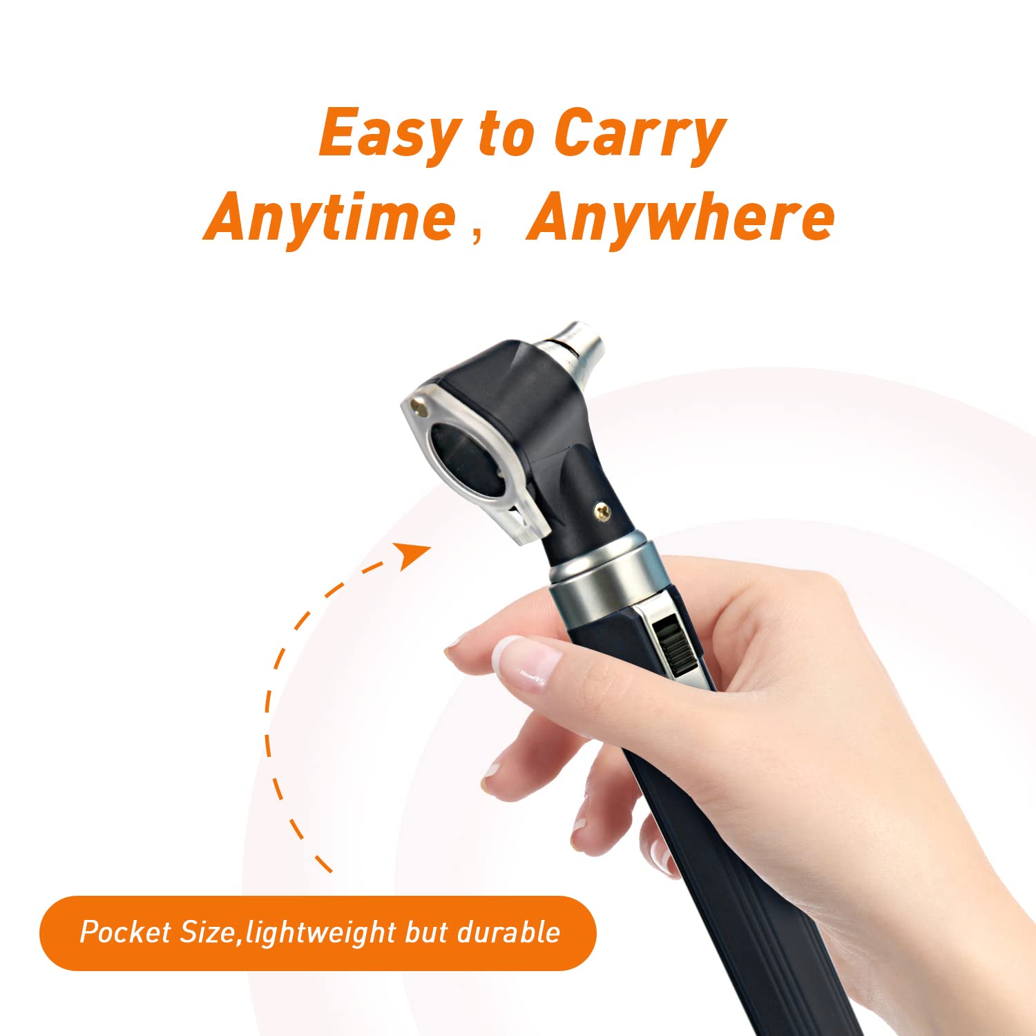 Scian Otoscope - Ear Scope with Light, Pocket Ear Diagnostic Kit with 3X Magnify Lens & 8 Speculum Tips for Kids,Elders,Dogs,Home Use (New-Black)