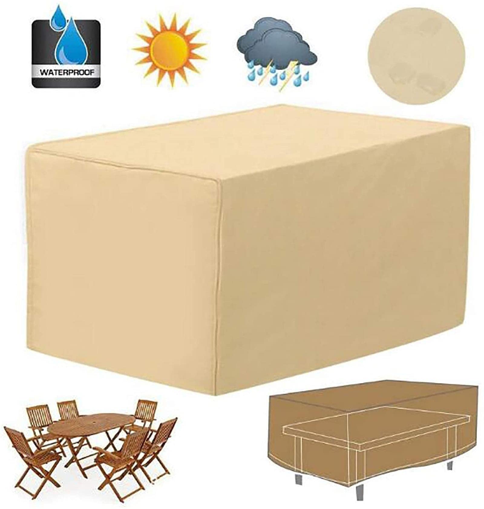 Copertura per mobili da Giardino Impermeabile, Copertura per mobili da terrazza 420D Resistente Copertura di Protezione UV in Tessuto Oxford Adatta per Esterni t