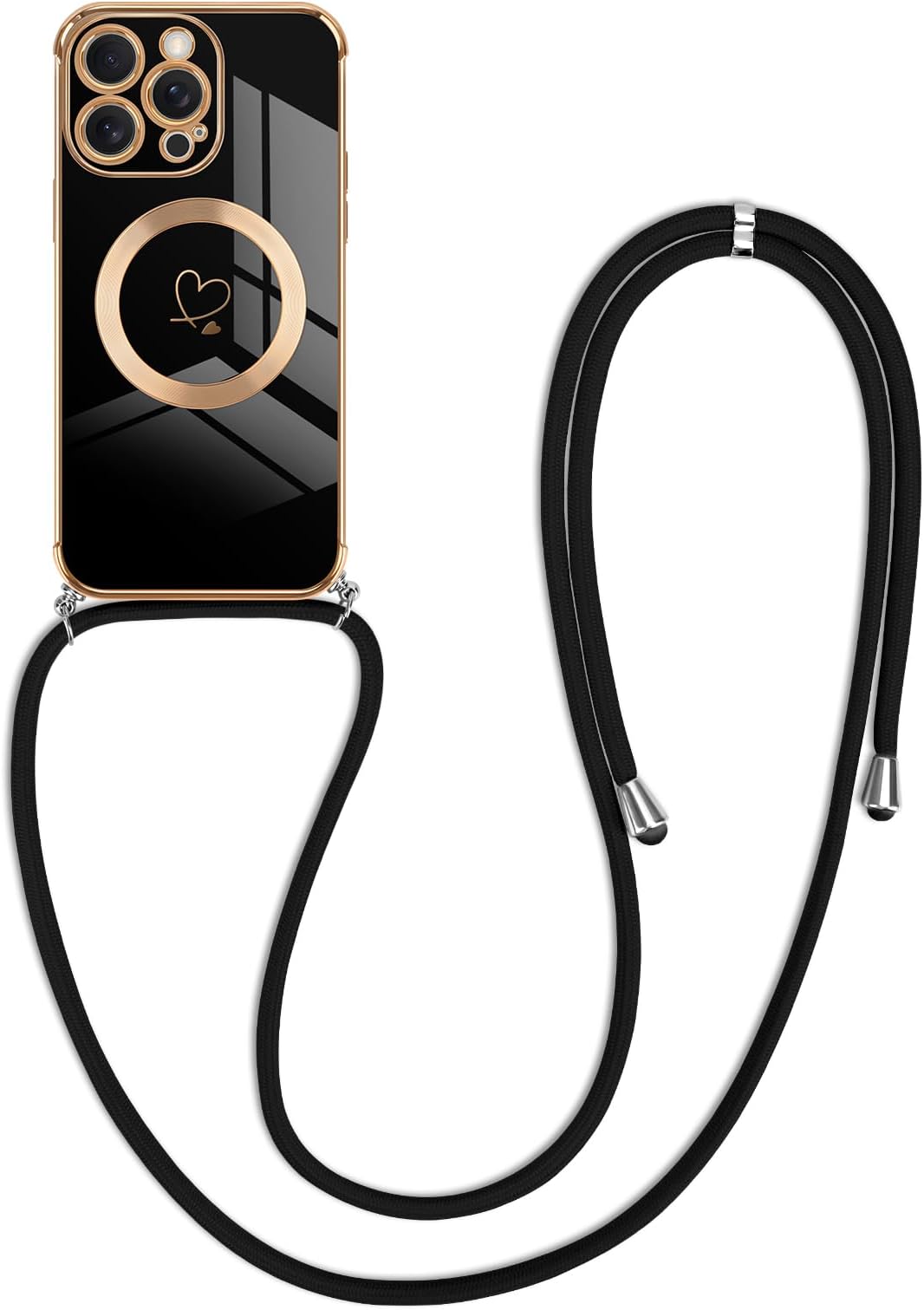 Newseego Coque à Paillettes Pour IPhone 15 Pro Max Pour Filles Et Femmes [compatible Avec MagSafe], Coque De Téléphone Magnétique Scintillante En TPU Souple, Protection D'objectif D'appareil Photo