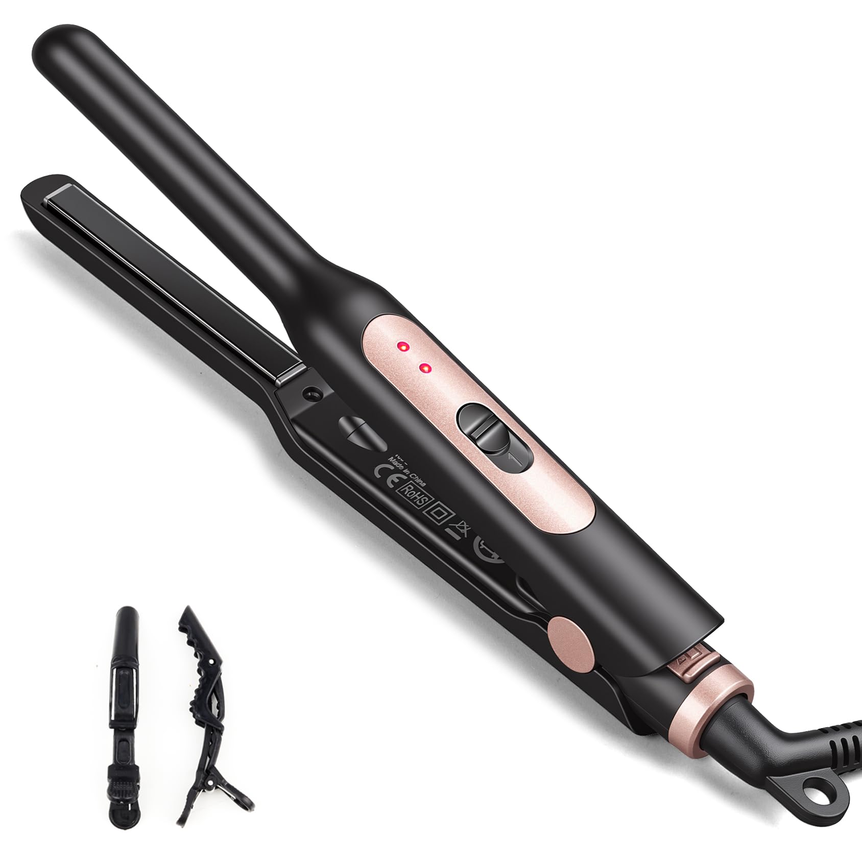JAETON Small Flat Iron 3/10" Mini Hair Straightener for Short Hair