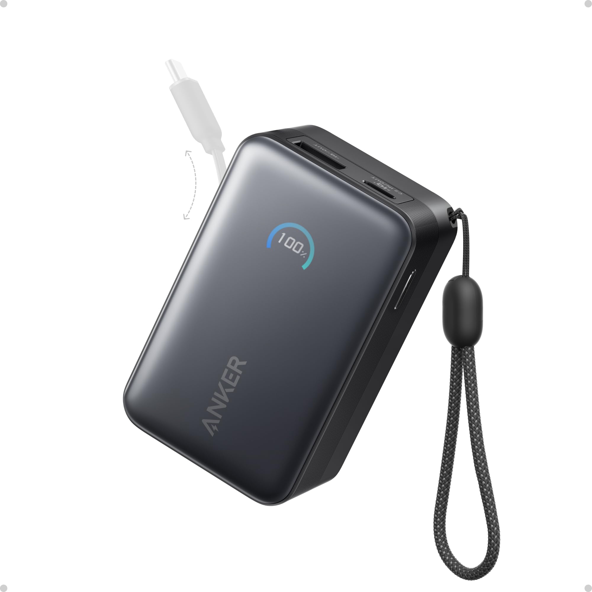 POWERBANK ANKER NANO 10000 MAH 45W CON CABLE USB-​C RETRACTIL